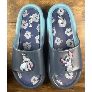 Disney Ground Up Stitch Blue Ombre Slip On Slide Sandals Size: 13 Fast Shipping